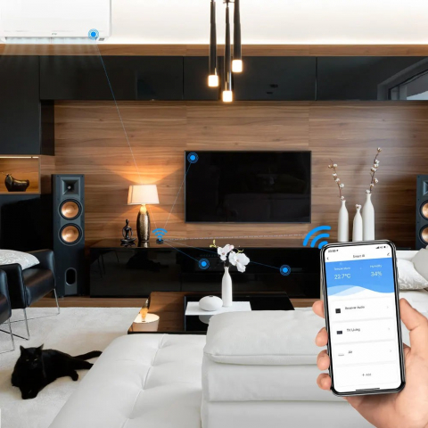 Telecomandă WiFi IR Tellur Smart, senzor temperatură și umiditate, USB C, Negru [2]