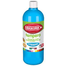 Acuarele, Tempera, Pensule si Blocuri de desen - Tempera 1l Fibracolor Albastru Deschis