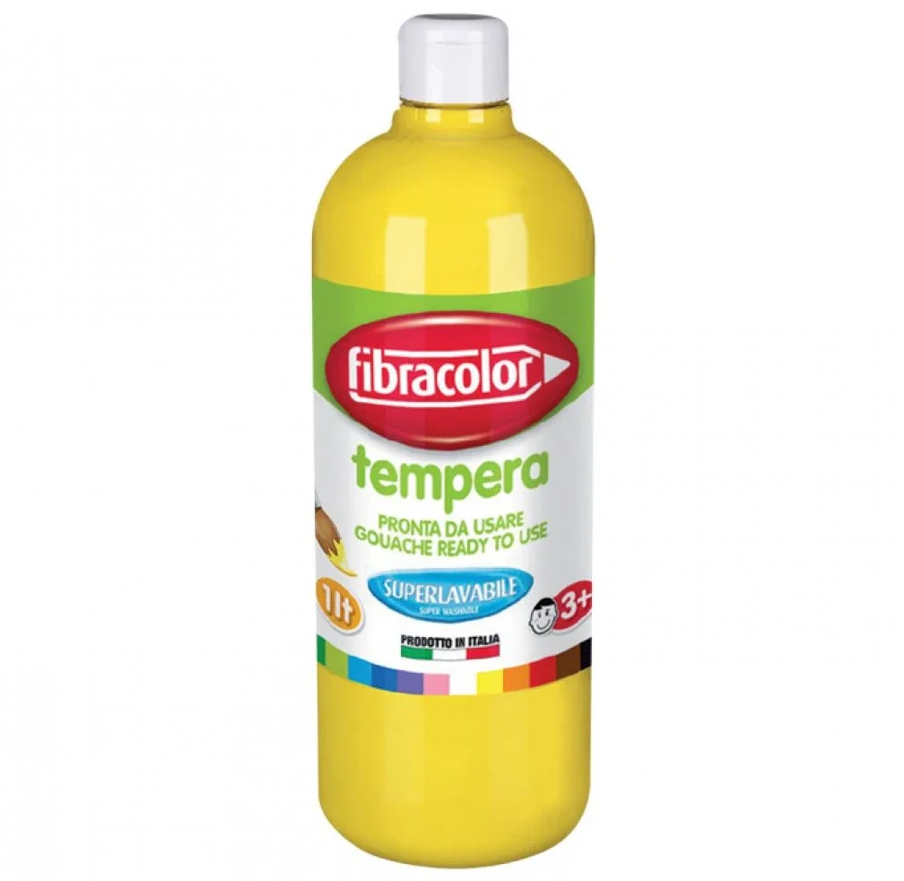 Acuarele, Tempera, Pensule si Blocuri de desen - Tempera 1l Fibracolor Galben