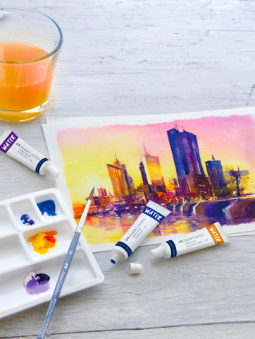 Tempera acuarele 24 culori 9ml + paleta faber-castell [1]