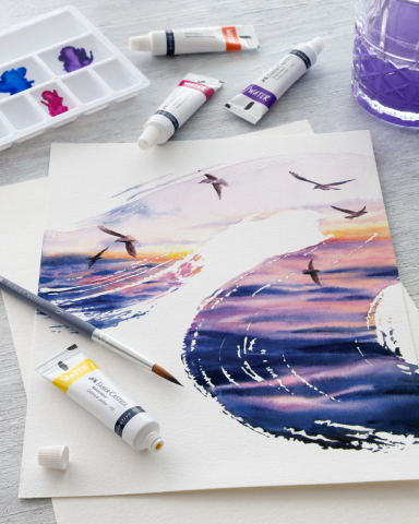 Tempera acuarele 24 culori 9ml + paleta faber-castell [2]
