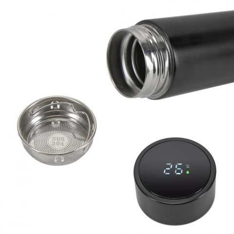 Termos inox 450 ml, cu indicator led pentru temperatura, negru, art of dinning by heinner [2]