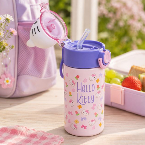 Termos pentru copii, model Hello Kitty 3D, din Otel Inoxidabil, Roz, 350ml [1]