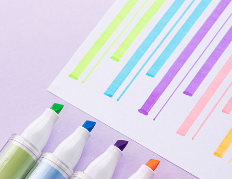 Textmarker forma patrata set 5 buc nusign deli [3]