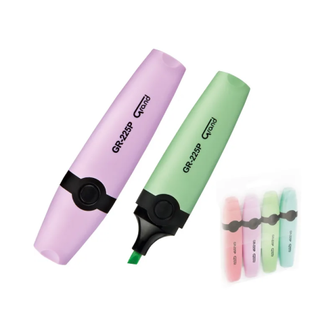 Textmarker Grand GR-225P, varf tesit, 1-4.2mm, set 4 culori pastel (roz, verde, mov, albastru) [2]