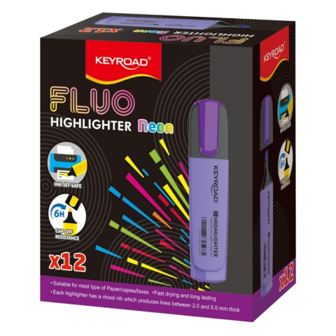 Markere, Textmarkere si Evidentiatoare - Textmarker Keyroad KR972170, varf tesit, mov