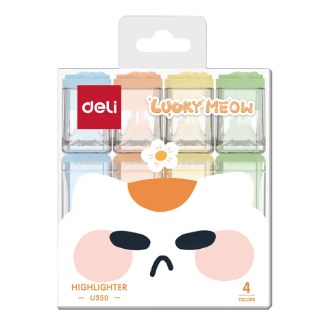 Birotică și Papetărie - Textmarker set 4 forma patrata cats deli