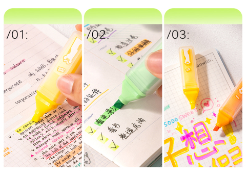 Textmarker set 4 forma patrata cats deli [4]