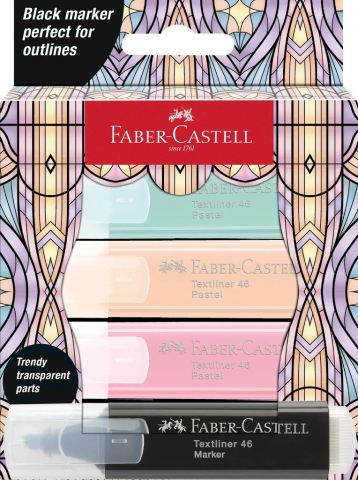 Birotică și Papetărie - Textmarker set 4 pastel editie speciala glassy faber-castell