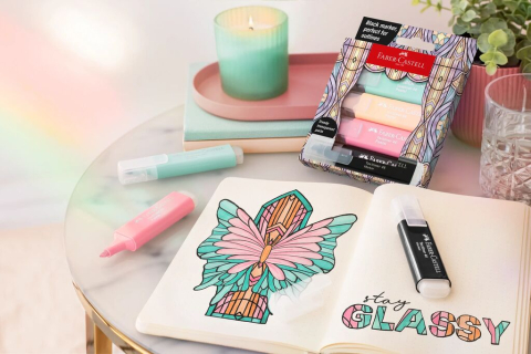 Textmarker set 4 pastel editie speciala glassy faber-castell [3]