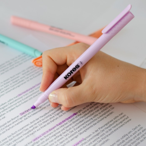Textmarker set 6 pastel slim cutie plastic kores [3]