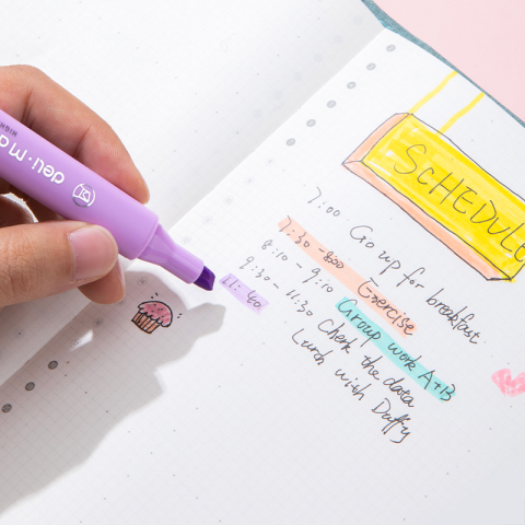 Textmarker set 6 slim miyou macarons deli [1]