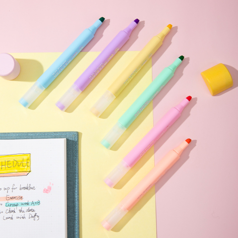 Textmarker set 6 slim miyou macarons deli [2]