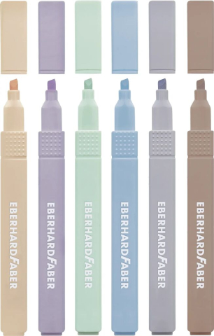 Textmarker slim patrat set 6 buc nuante naturale eberhard faber [3]
