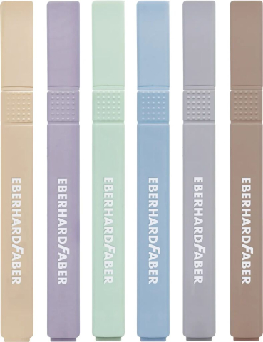 Textmarker slim patrat set 6 buc nuante naturale eberhard faber [2]