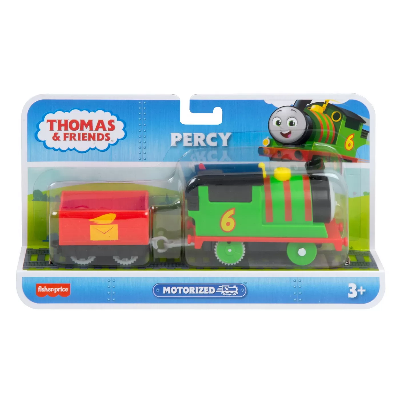 Jucării și Jocuri pentru copii - Thomas locomotiva motorizata percy cu vagon, varsta de la 3 ani la 10 ani