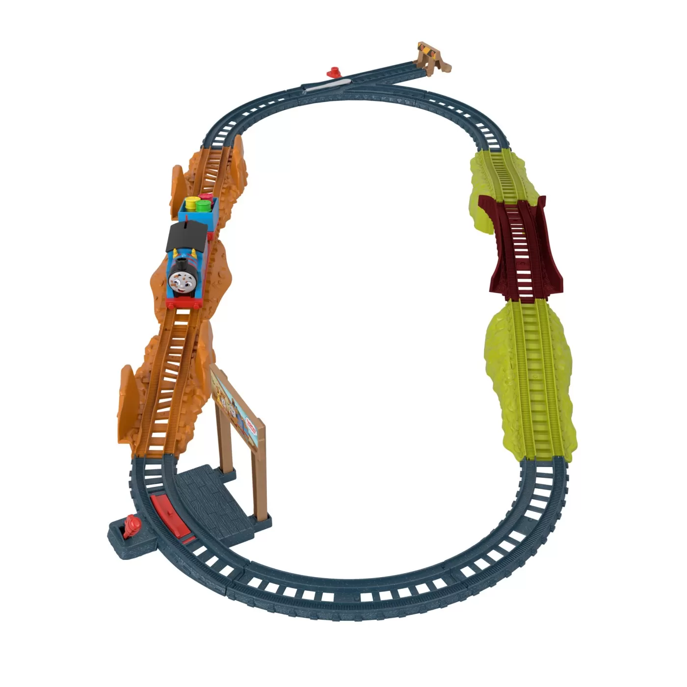 Thomas set de joaca cu locomotiva muddy motorizata si accesorii, varsta de la 3 ani la 10 ani [5]