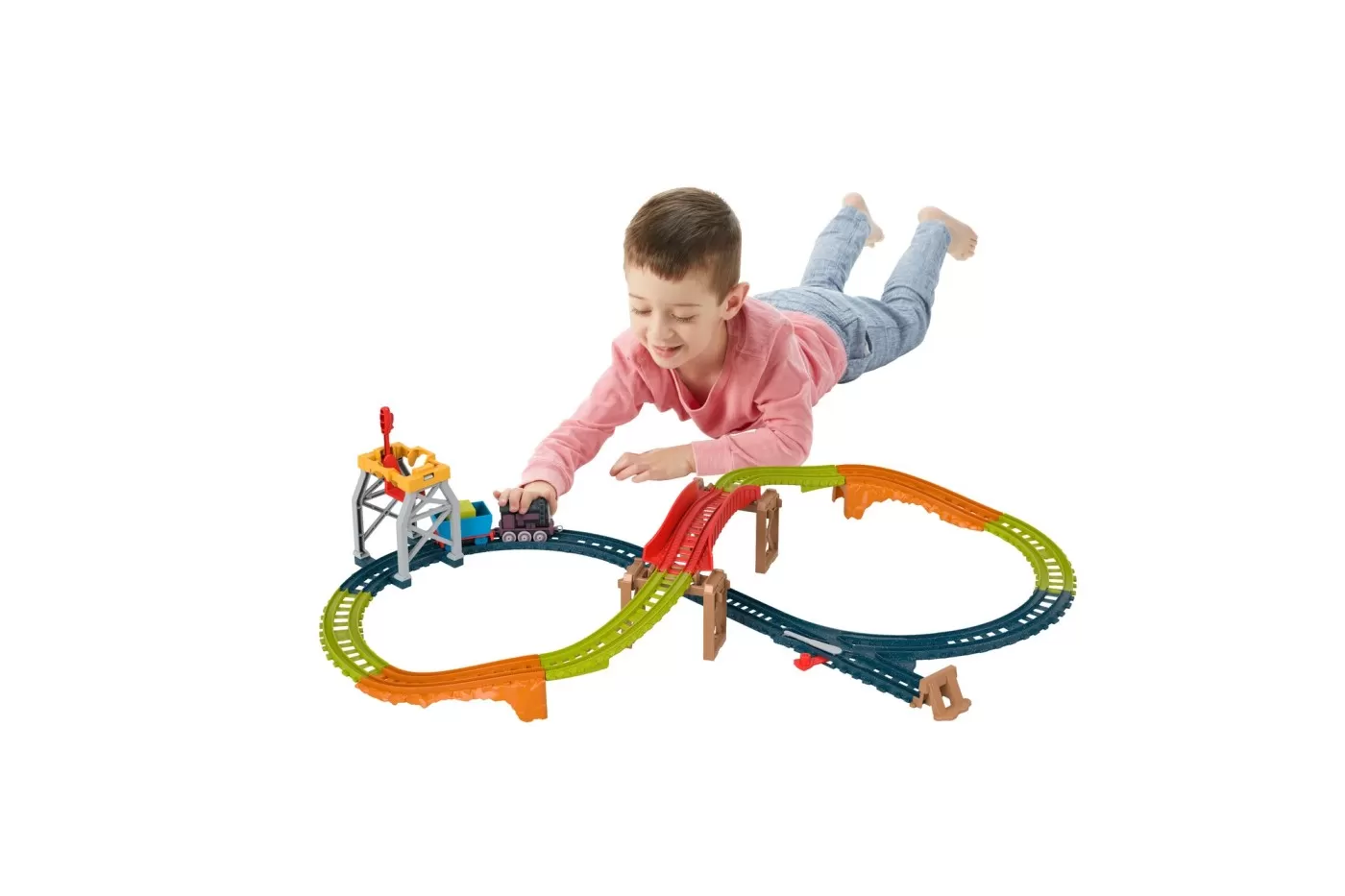 Thomas set de joaca cu locomotiva push along diesel si accesorii, varsta de la 3 ani la 10 ani [2]