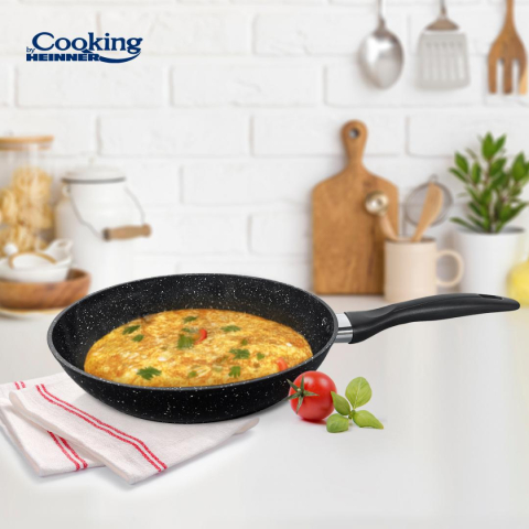 Tigaie aluminiu forjat 24x4.8 cm, onix, cooking by heinner [3]