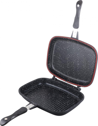 Tigaie dubla dreptunghiulara, aluminiu,32x24x7.5cm, dark line classic, cooking  by heinner [1]