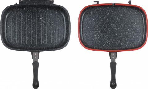 Tigaie dubla dreptunghiulara tip grill, aluminiu, 36x24x7.5 cm,dark line classic,cooking  by heinner [2]