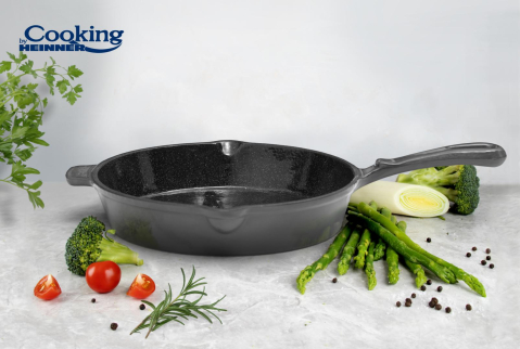 Tigaie fonta emailata 26 x 5 cm, marble grey, cooking by heinner [3]