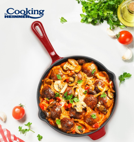 Tigaie fonta emailata 26x5cm, red line, cooking by heinner [3]