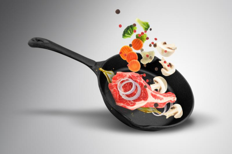 Tigaie fonta pura 20.5 x 4 cm, ambalaj cutie color,  cooking  by heinner [1]