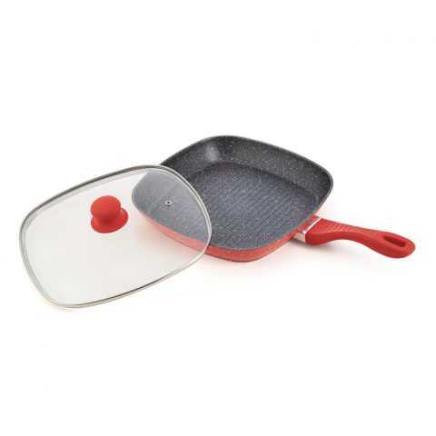 Vase pentru gatit - Tigaie grill alu+cap 28x4cm,orange grays, cooking by heinner