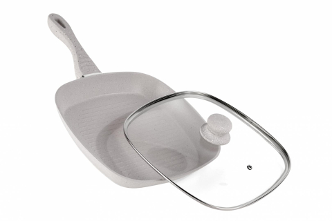 Vase pentru gatit - Tigaie grill aluminiu+capac 28x4 cm, mozaik, cooking  by heinner