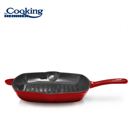 Tigaie grill fonta 26.5x4.5 cm, red line, cooking by heinner [1]
