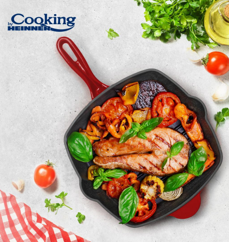 Tigaie grill fonta 26.5x4.5 cm, red line, cooking by heinner [3]