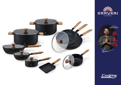 Tigaie wok aluminiu + capac 28x8 cm, rikito watanabe, samurai gourmet, cooking by heinner [3]