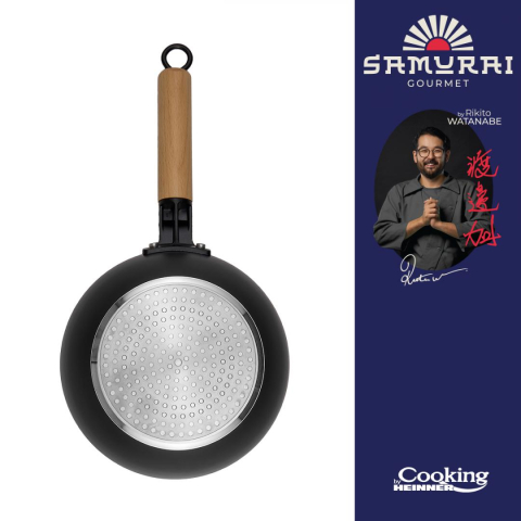 Tigaie wok+capac 20x7 cm,  rikito watanabe, samurai gourmet, cooking by heinner [1]