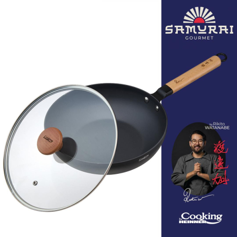 Tigaie wok + capac 26x7.5cm, rikito watanabe, samurai gourmet, cooking by heinner [2]