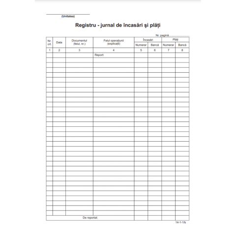 Agende, Jurnale și Carnețele Copii - Tipizat - registru jurnal incasari si plati - A4, portret, simplu, 100 file