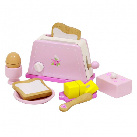 Jucării și Jocuri pentru copii - Toaster din lemn cu accesorii mic dejun, 3-6 ani