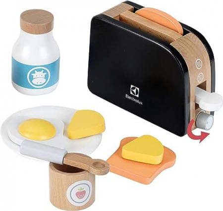 Bucatarii copii și Accesorii - Jucarie Toaster lemn cu accesorii, Electrolux, Prajitor de paine