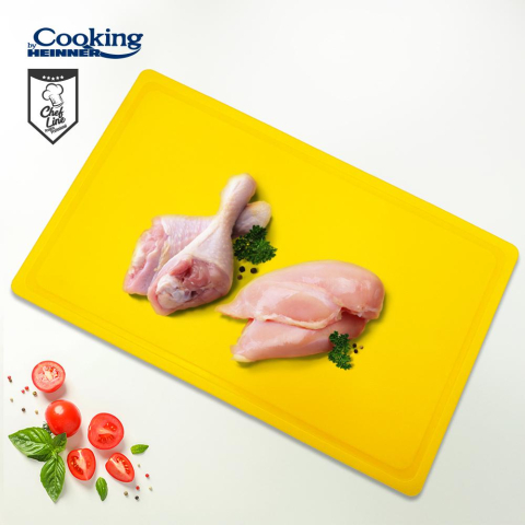 Tocator cu sant haccp gn1/1, 53x32.5x2 cm, galben, cooking by heinner [1]