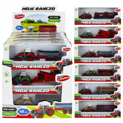 Jucării și Jocuri pentru copii - Tractor agricol cu remorca MegaCreative 382384, 25cm, diverse modele, plastic, 3+ ani