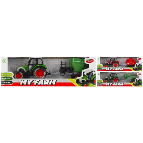 Jucării și Jocuri pentru copii - Tractor agricol cu remorca MegaCreative 405333, 30cm, diverse modele, plastic, 3+ ani