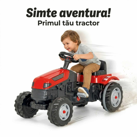 Tractor cu pedale copii rosu | scaun reglabil si claxon [1]