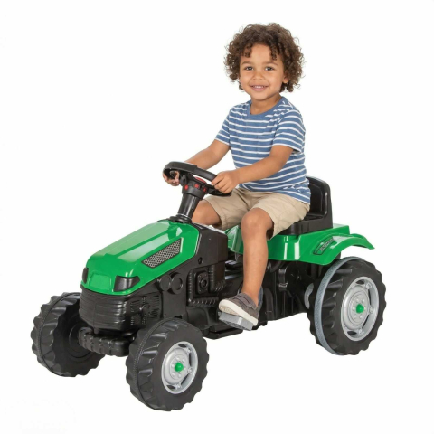 Jucării și Jocuri pentru copii - Tractor cu Pedale copii, Verde, Scaun reglabil si Claxon