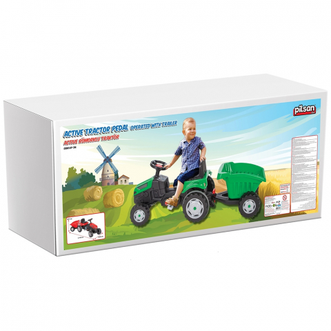 Tractor cu pedale si remorca Pilsan Active with Trailer 07-316 green [3]