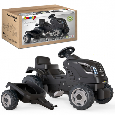 Tractor cu pedale si remorca Smoby Farmer XL negru [11]