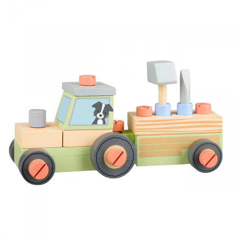 Jucării și Jocuri pentru copii - Tractor din lemn de asamblat, Orange Tree Toys, varsta 1 - 3, 3 - 6 ani, Baiat, Fata