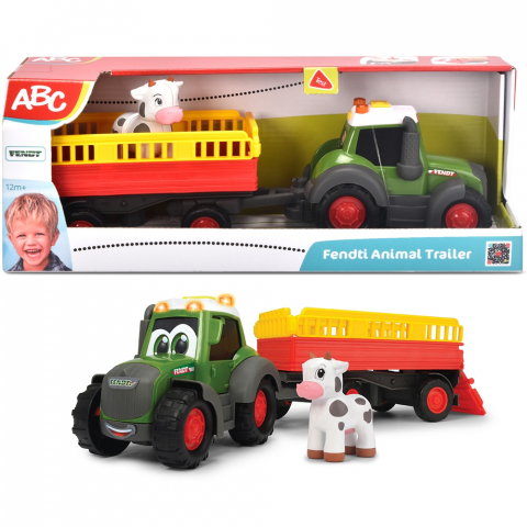 Tractor Simba ABC Fendt Animal Trailer 30 cm cu lumini, sunete, remorca si figurina [6]