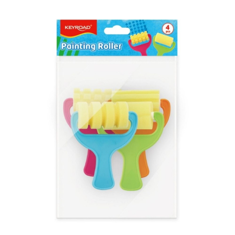 Detergenti si Curatenie - Trafalet burete Baby Line plastic, cu maner PVC, set 4 buc, Keyroad, R971856