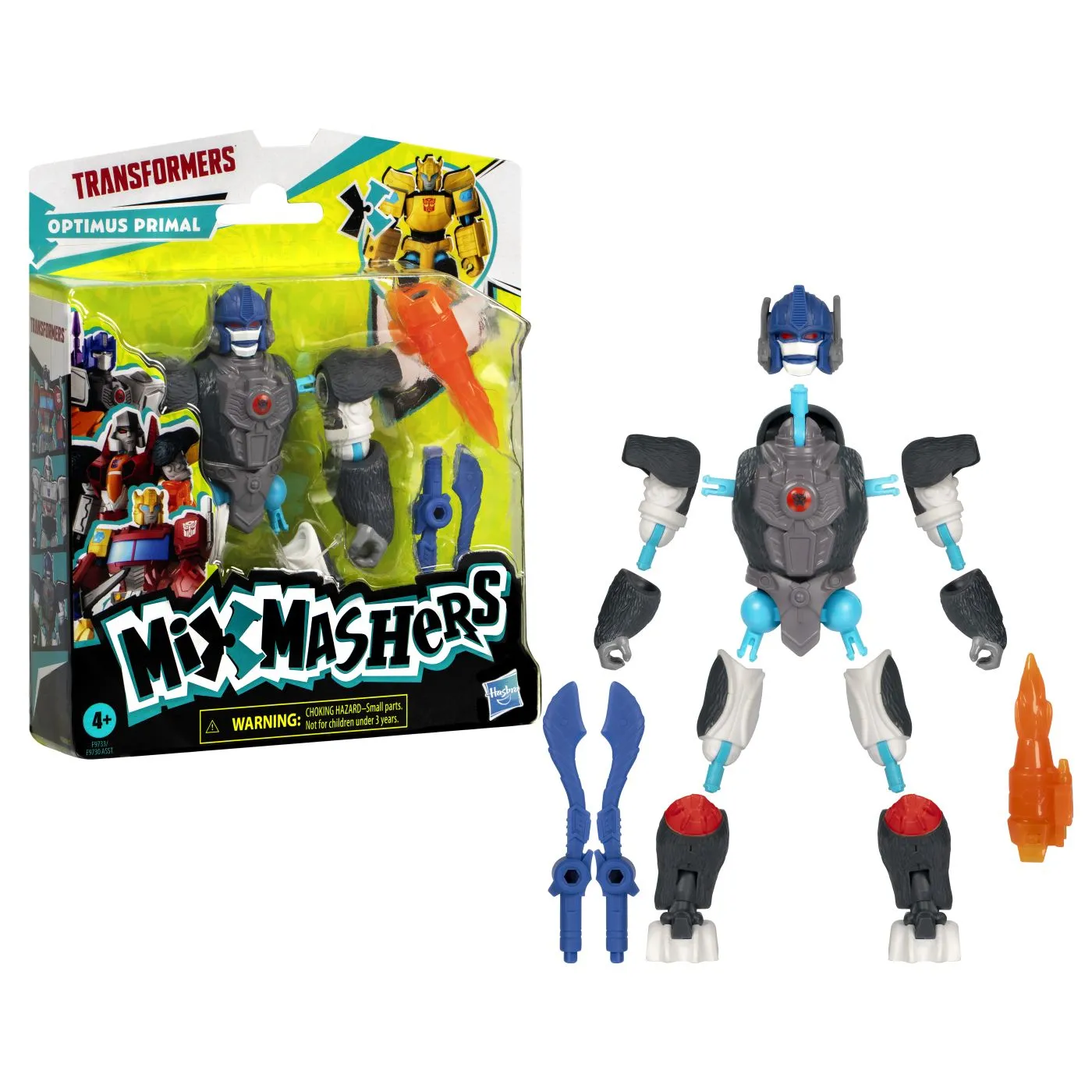 Transformers mix mashers figurina optimus primal 12cm si accesorii, copii varsta 4 ani pana la 8 ani [6]