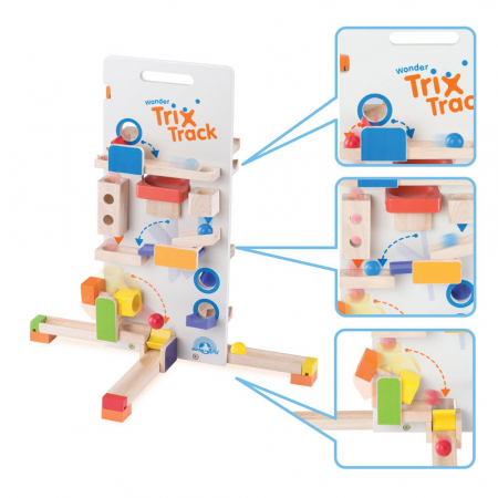 Traseu cu bile din lemn Tower Launcher, Wonderworld, 3-9 ani [4]